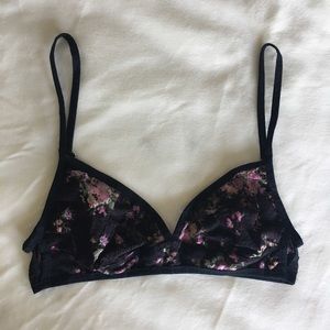 Sold on Depop - Brandy Melville Lacy Sheer Purple Floral Bralette with Cutouts